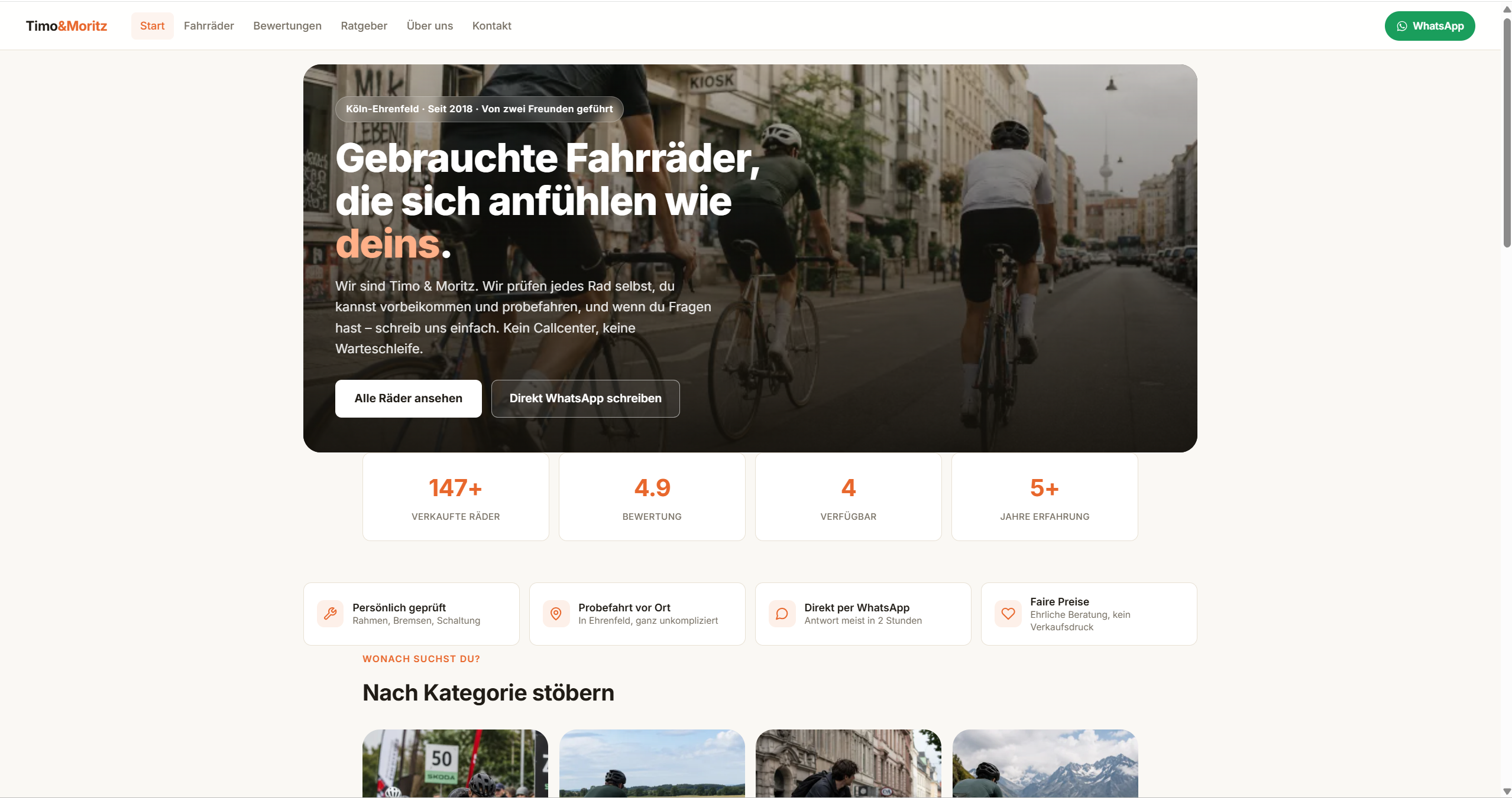 Screenshot der Webseite von MoTis RetroRenner